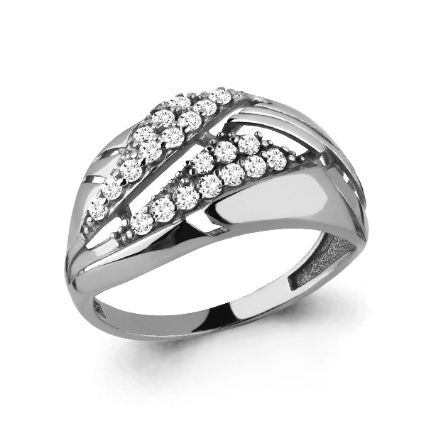 Серебряное кольцо с фианитом AQUAMARINE (#648847)