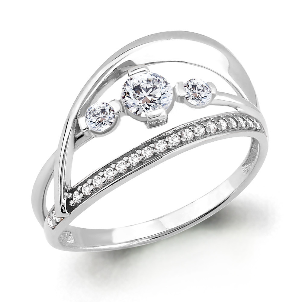Серебряное кольцо с фианитом AQUAMARINE (#708786)