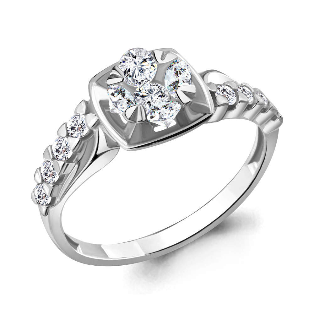 Серебряное кольцо с фианитом AQUAMARINE (#717233)