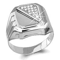 Серебряное кольцо с фианитом AQUAMARINE (#578681)