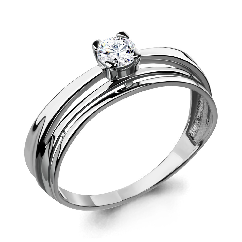 Серебряное кольцо с фианитом swarovski AQUAMARINE (#708745)