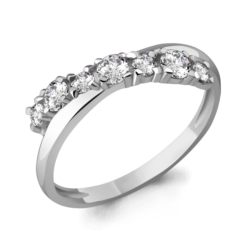 Серебряное кольцо с фианитом swarovski AQUAMARINE (#708742)