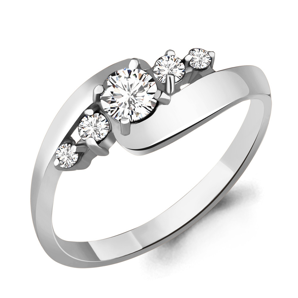 Серебряное кольцо с фианитом swarovski AQUAMARINE (#708741)
