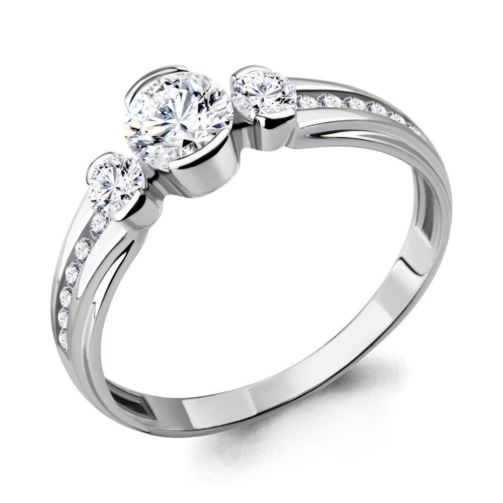Серебряное кольцо с фианитом swarovski AQUAMARINE (#708747)