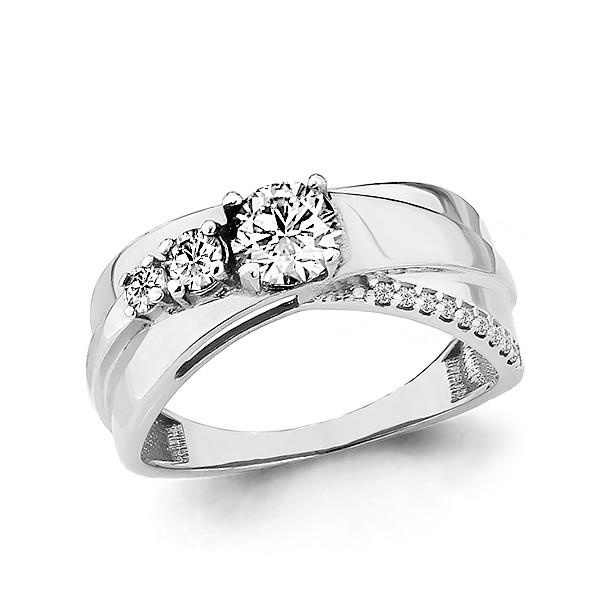 Серебряное кольцо с фианитом сваровски AQUAMARINE (#703836)