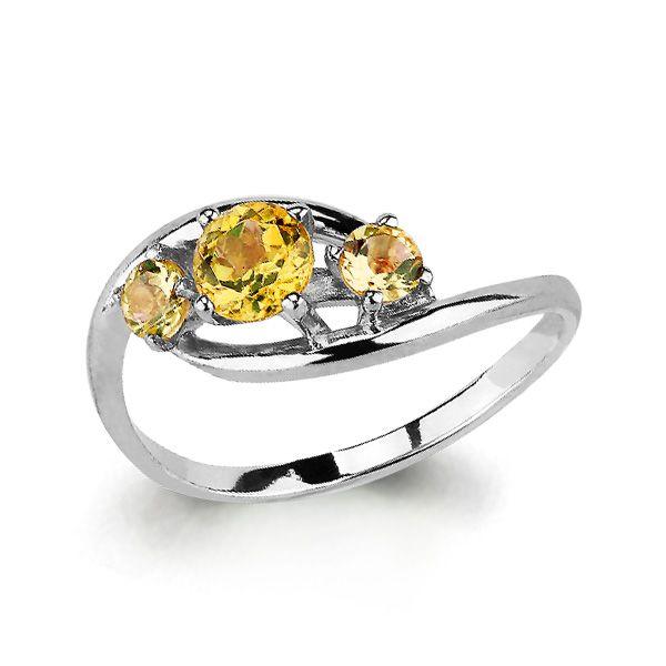 Серебряное кольцо с цитрином AQUAMARINE (#697836)
