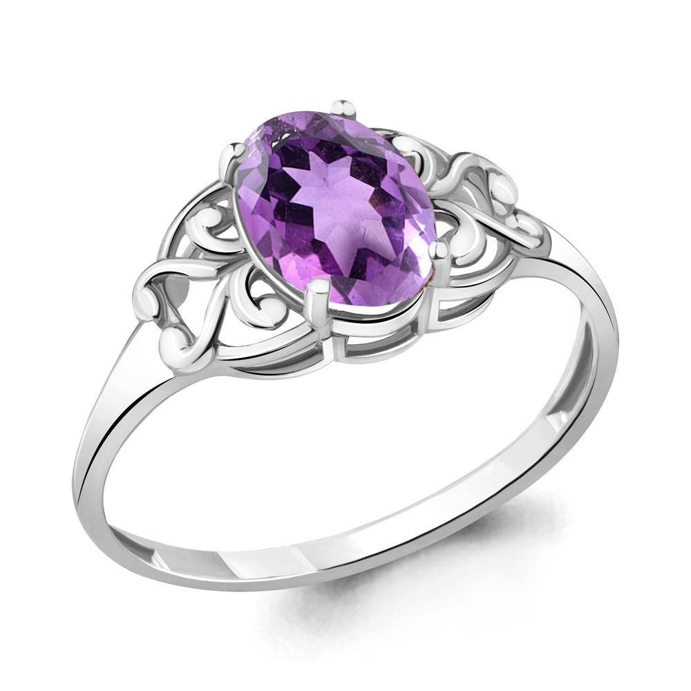 Серебряное кольцо с аметистом AQUAMARINE (#708962)