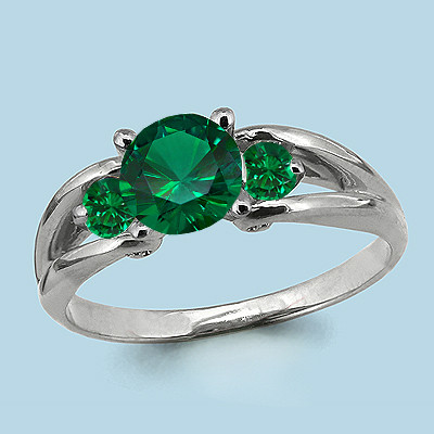 Серебряное кольцо с наноизумрудом синт. AQUAMARINE .(#712387)