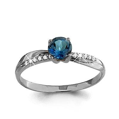 Серебряное кольцо с топазом лондон AQUAMARINE (#697843)