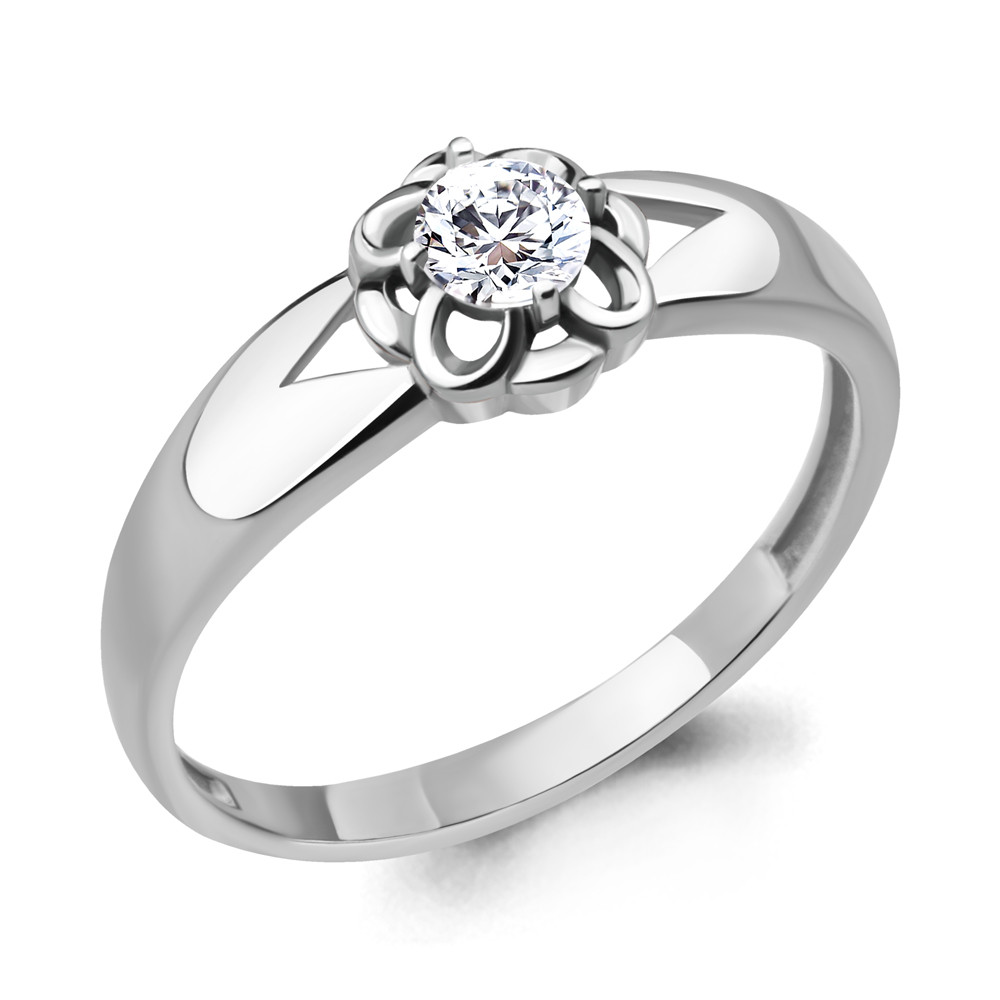 Серебряное кольцо с фианитом AQUAMARINE (#715220)
