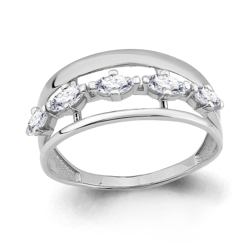 Серебряное кольцо с фианитом AQUAMARINE (#653064)