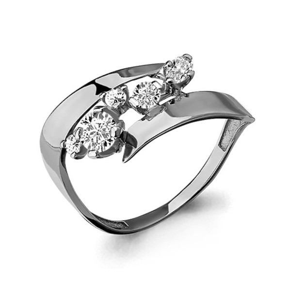 Серебряное кольцо с фианитом AQUAMARINE (#708736)