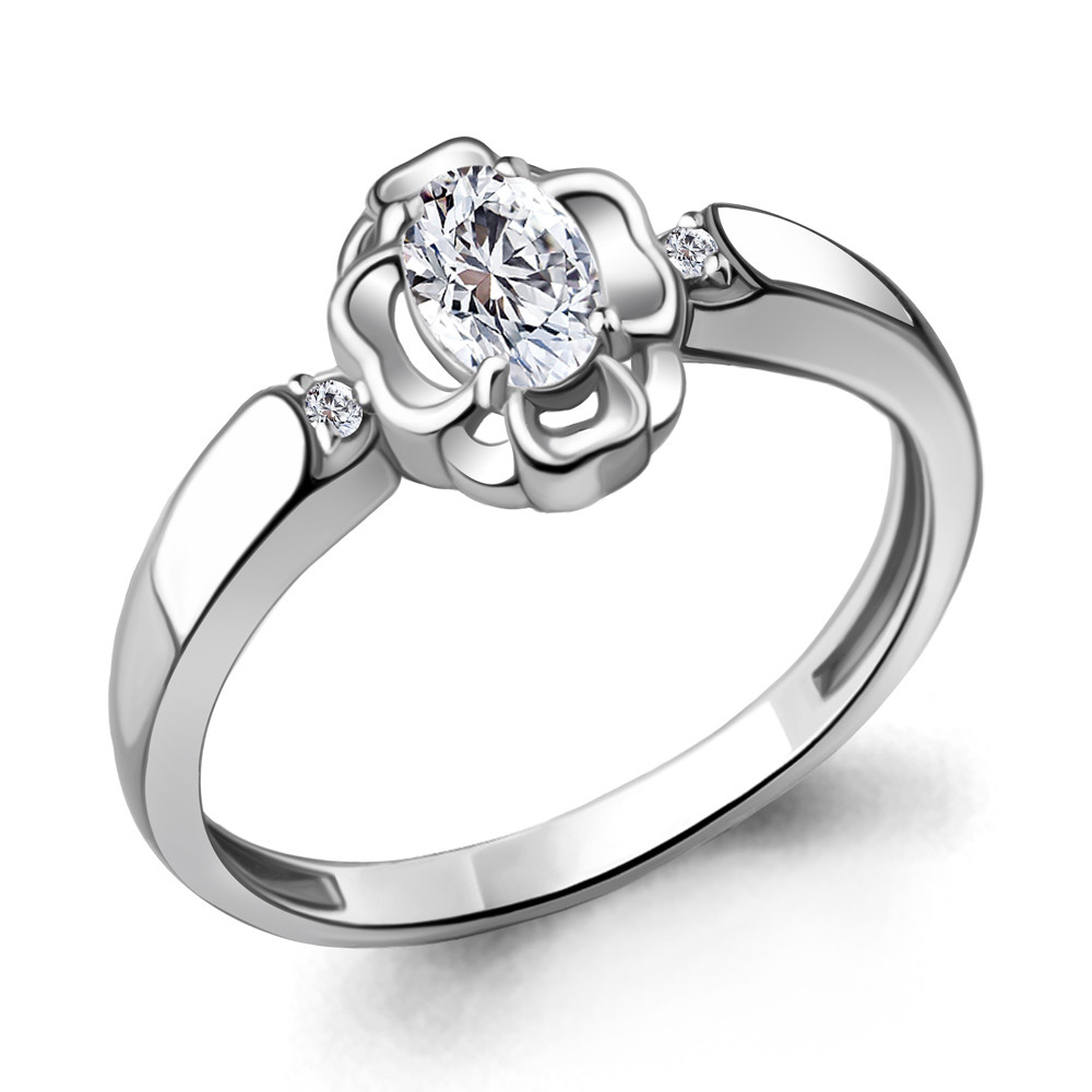 Серебряное кольцо с фианитом AQUAMARINE (#716915)