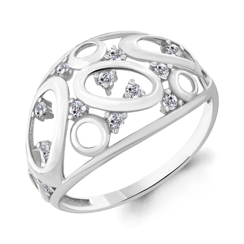 Серебряное кольцо с фианитом AQUAMARINE (#667434)