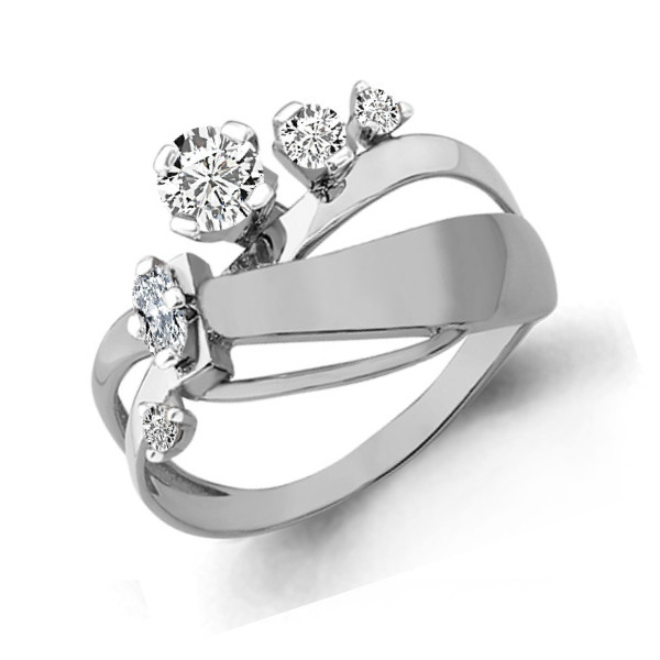 Серебряное кольцо с фианитом AQUAMARINE (#708734)