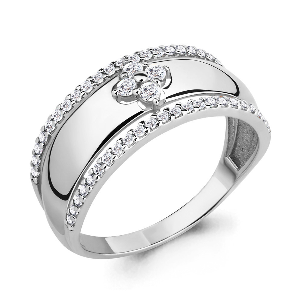 Серебряное кольцо с фианитом AQUAMARINE (#708762)