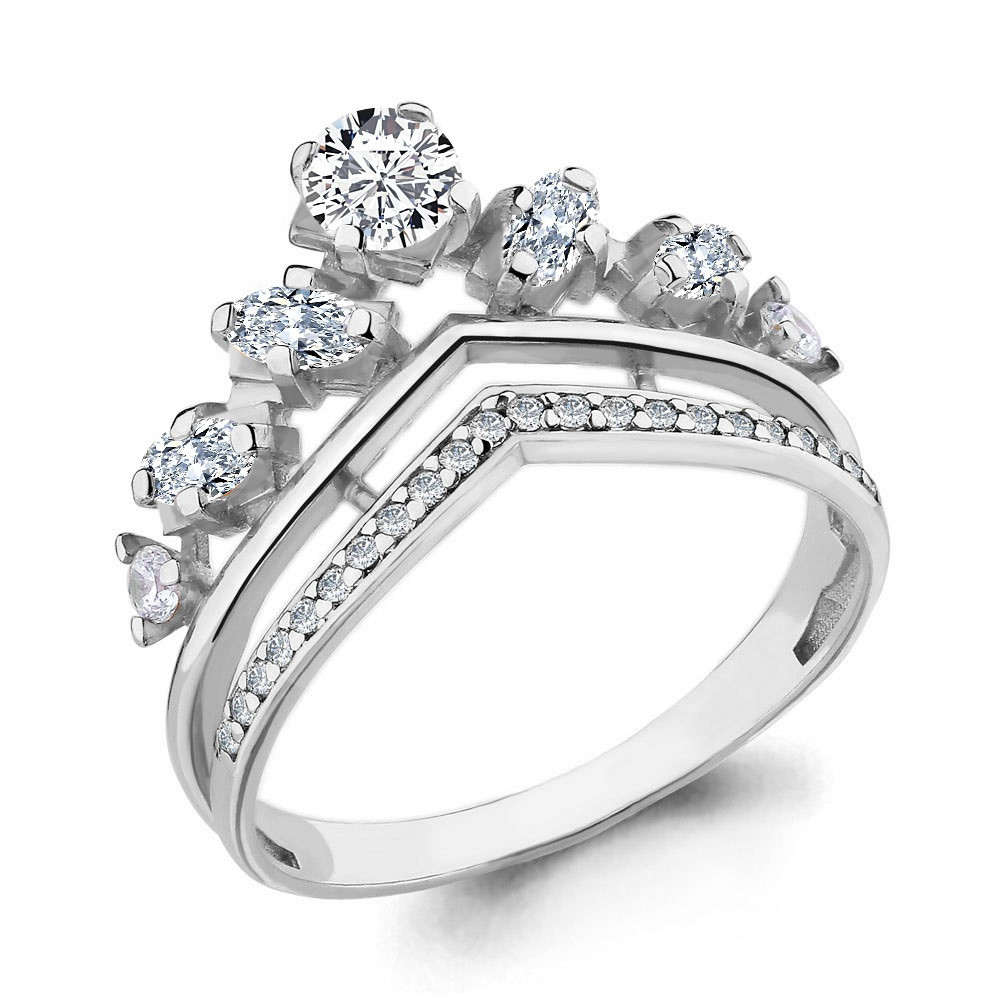 Серебряное кольцо с фианитом AQUAMARINE (#652893)