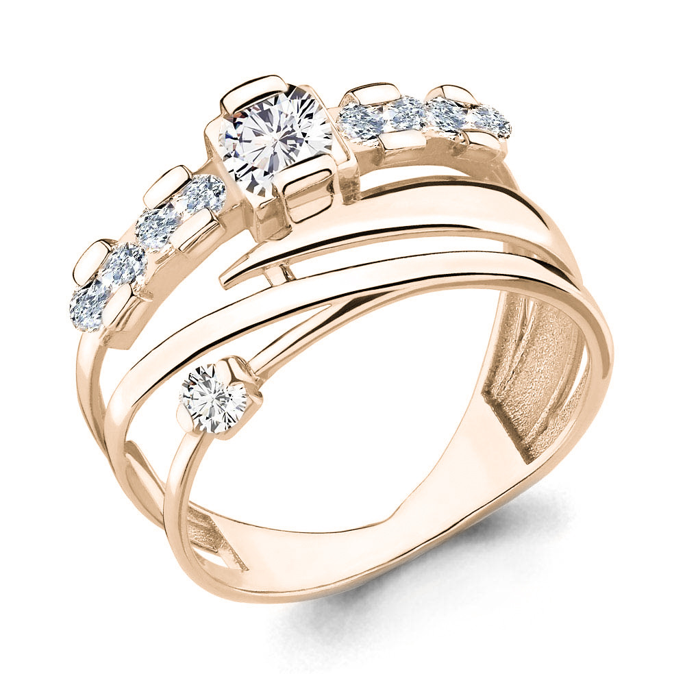 Серебряное кольцо с фианитом AQUAMARINE (#654687)