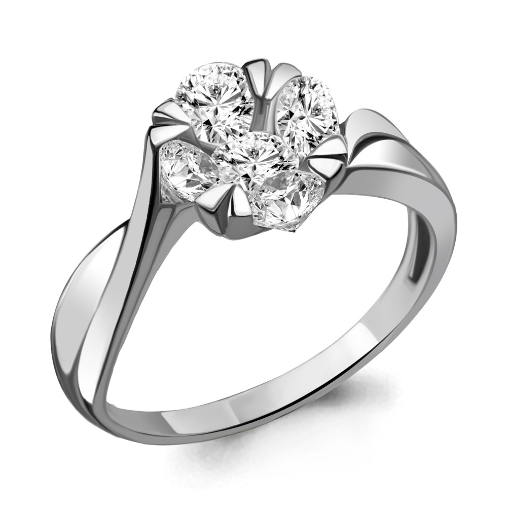 Серебряное кольцо с фианитом AQUAMARINE (#711683)