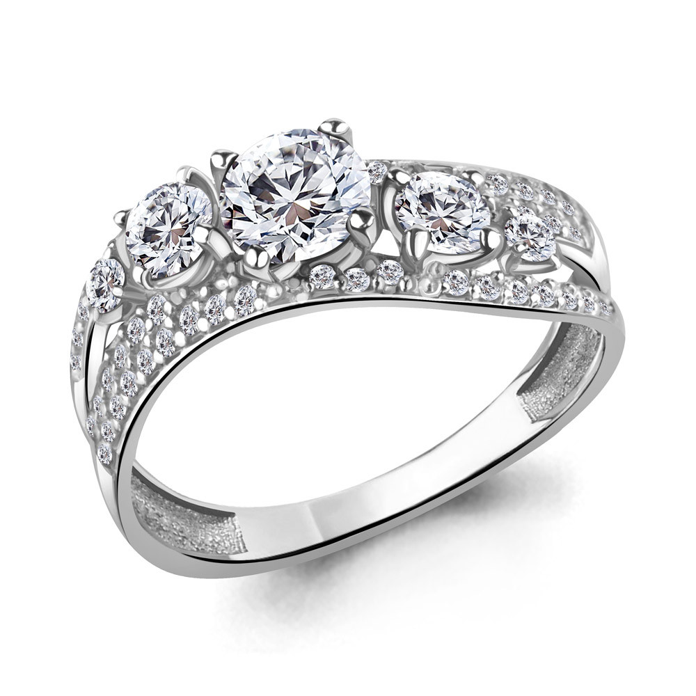 Серебряное кольцо с фианитом AQUAMARINE (#711482)