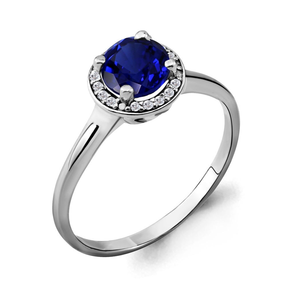 Серебряное кольцо с фианитом AQUAMARINE (#632284)