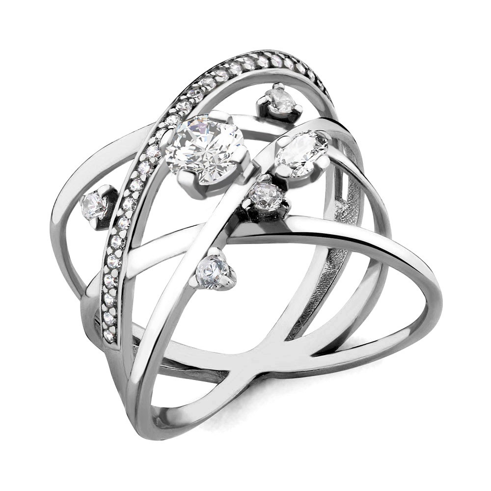 Серебряное кольцо с фианитом AQUAMARINE (#708752)