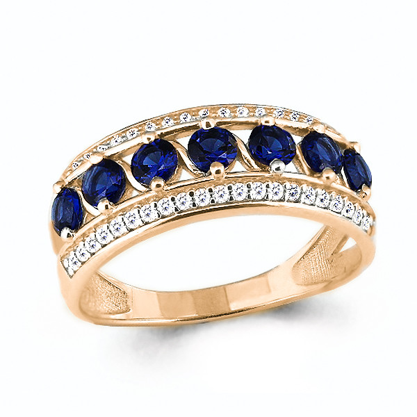 Серебряное кольцо с фианитом AQUAMARINE (#632264)