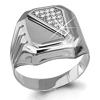Серебряное кольцо с фианитом AQUAMARINE (#712378)