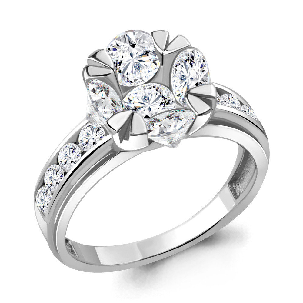 Серебряное кольцо с фианитом AQUAMARINE (#711846)
