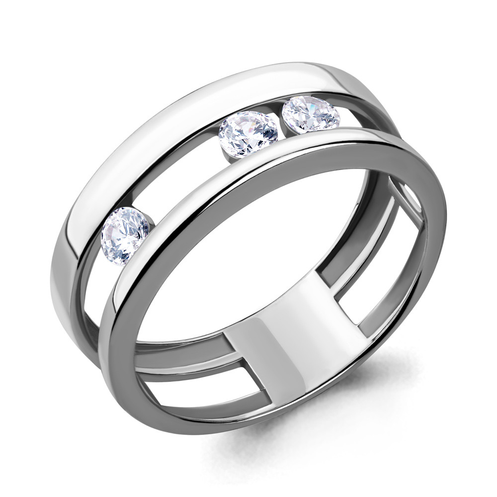 Серебряное кольцо с фианитом swarovski и фианитом AQUAMARINE (#708776)