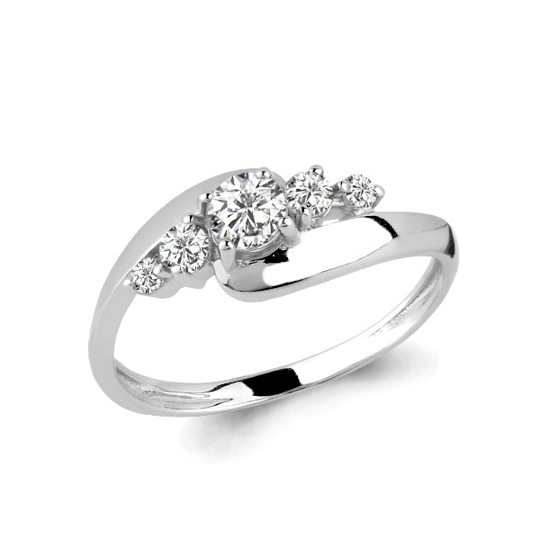 Серебряное кольцо с фианитом и фианитом swarovski AQUAMARINE (#627425)