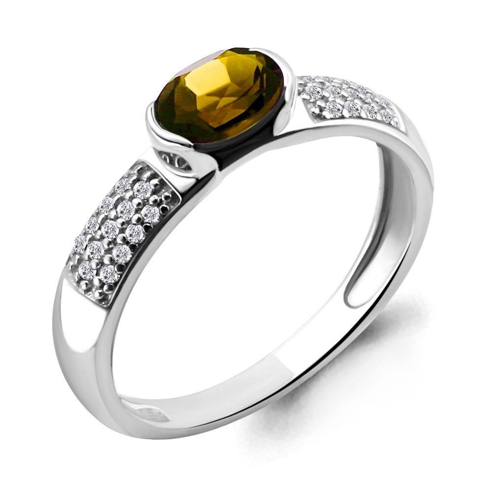 Серебряное кольцо с цитрином AQUAMARINE (#697846)
