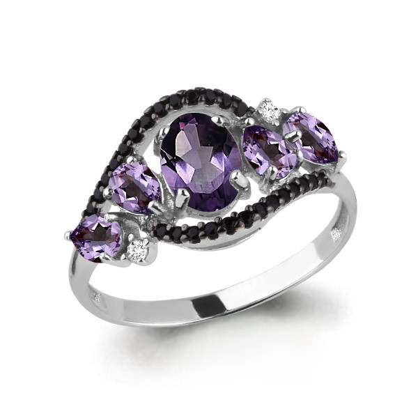 Серебряное кольцо с шпинелью и нано кристаллом AQUAMARINE (#630569)