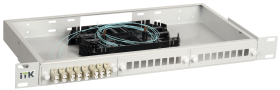 ITK FOBX24-1U-8SCUD03 1U Оптический распределительный кросс укомплектованный: SC (Duplex) 8шт, (OM3)