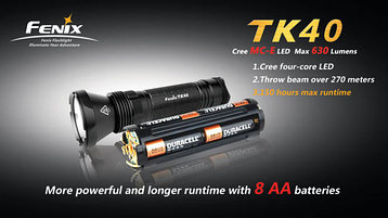 Фонарь тактический Fenix TK40 Cree MC-E, 630 Lm, фото 2