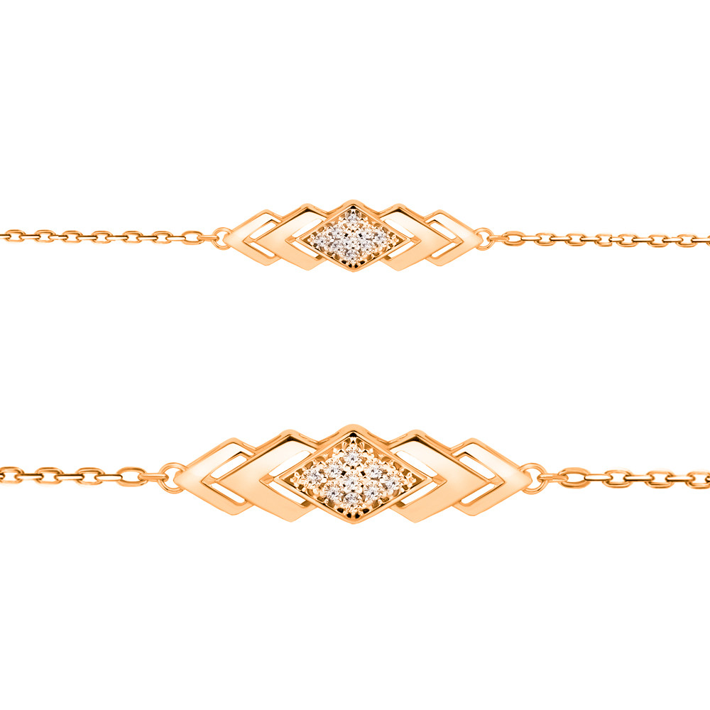 Серебряный браслет с фианитом AQUAMARINE #711805