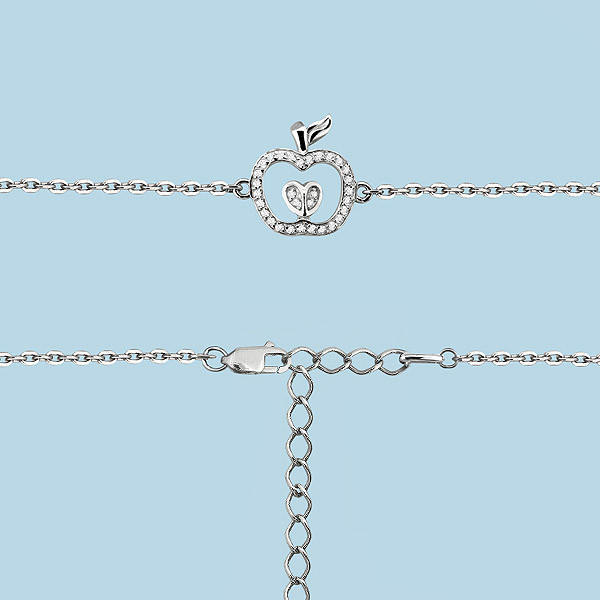 Серебряный браслет с фианитом AQUAMARINE #703644
