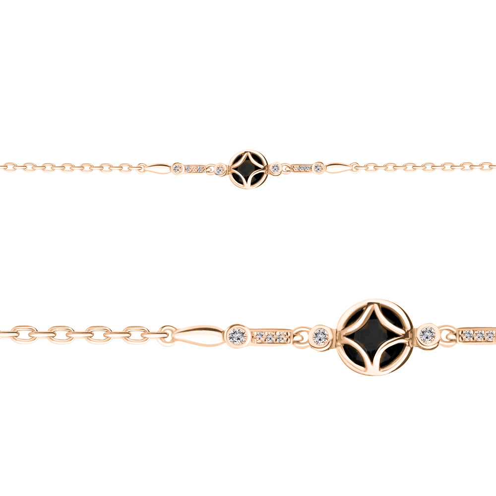 Серебряный браслет с фианитом AQUAMARINE #709257