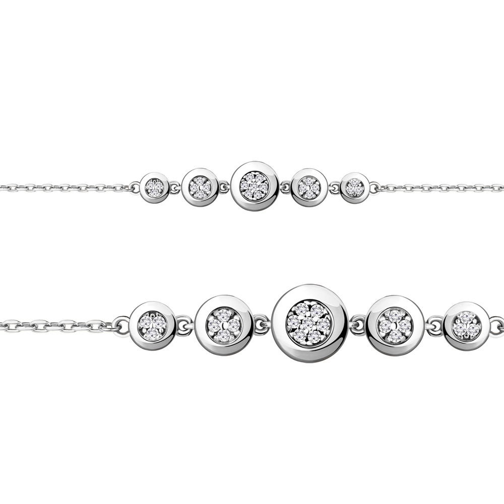 Серебряный браслет с фианитом AQUAMARINE #704505