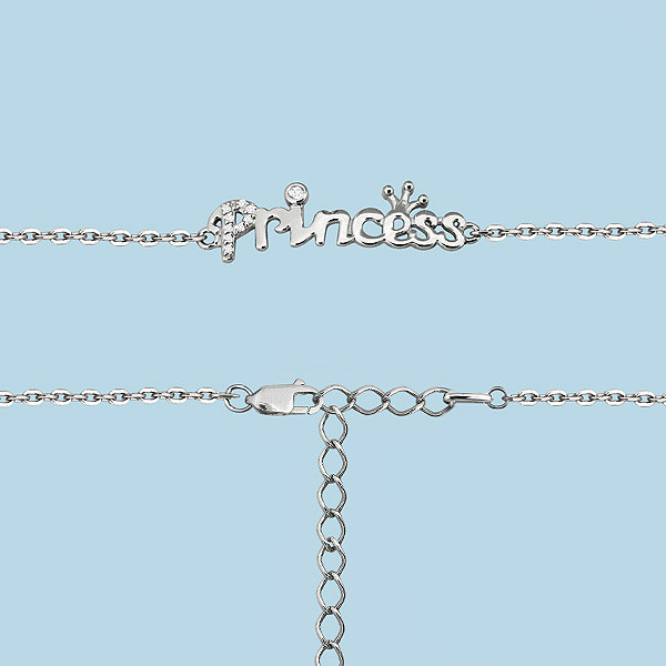 Серебряный браслет с фианитом AQUAMARINE #703646