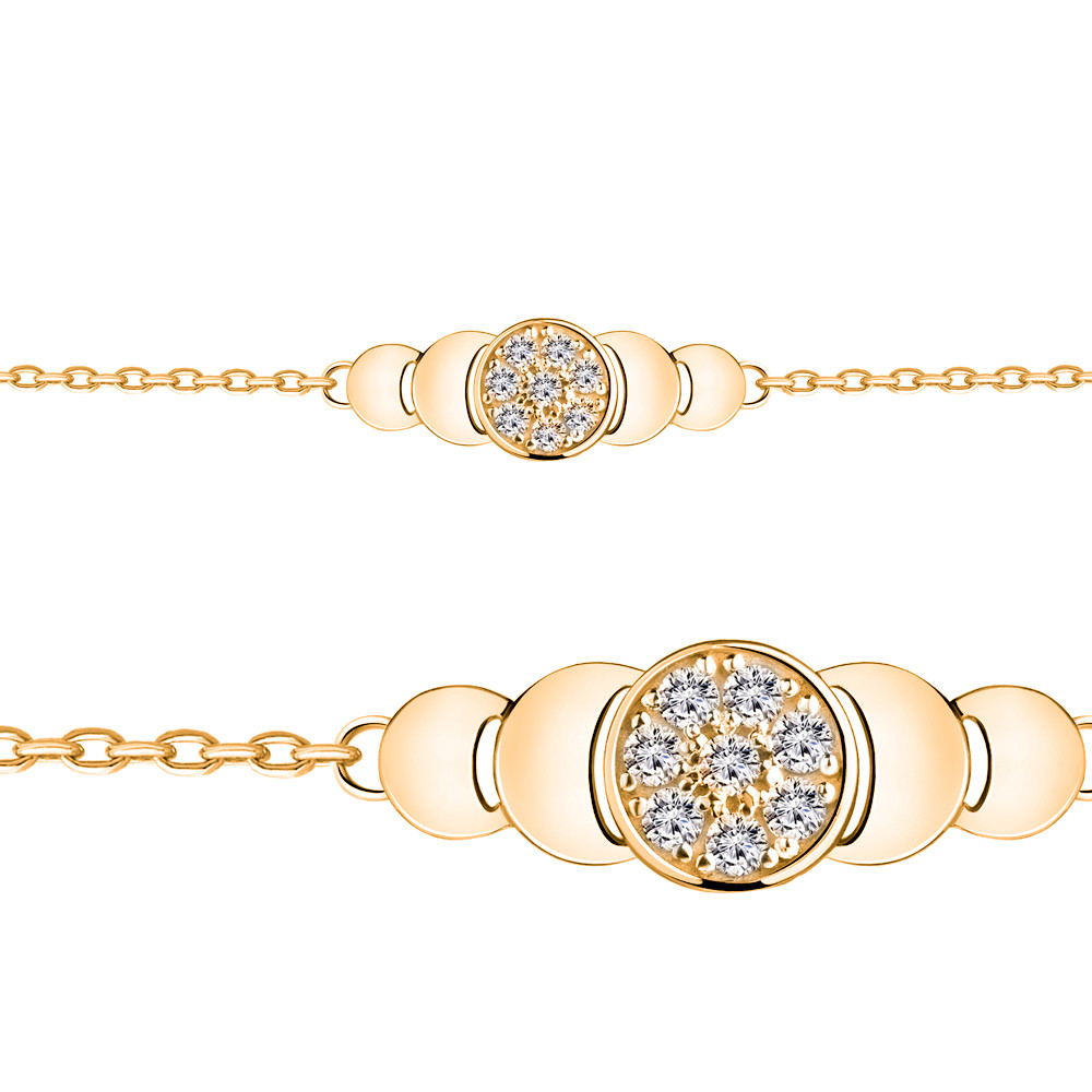Серебряный браслет с фианитом AQUAMARINE #711804
