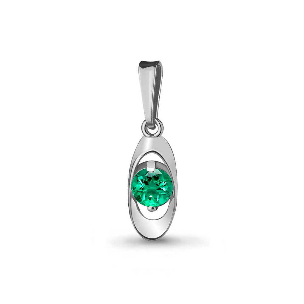 Серебряная подвеска с наноизумрудом синт. AQUAMARINE #708502
