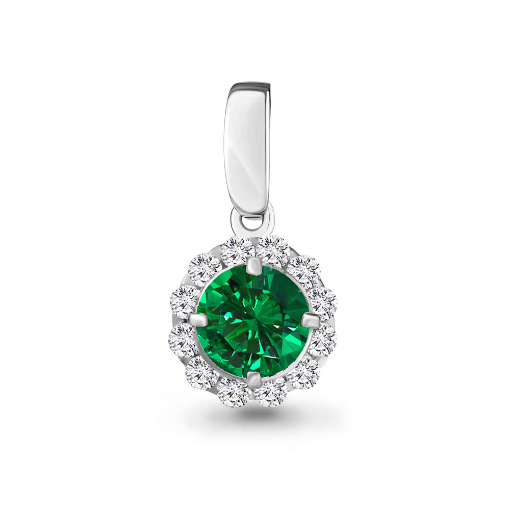 Серебряная подвеска с наноизумрудом синт. AQUAMARINE #402596