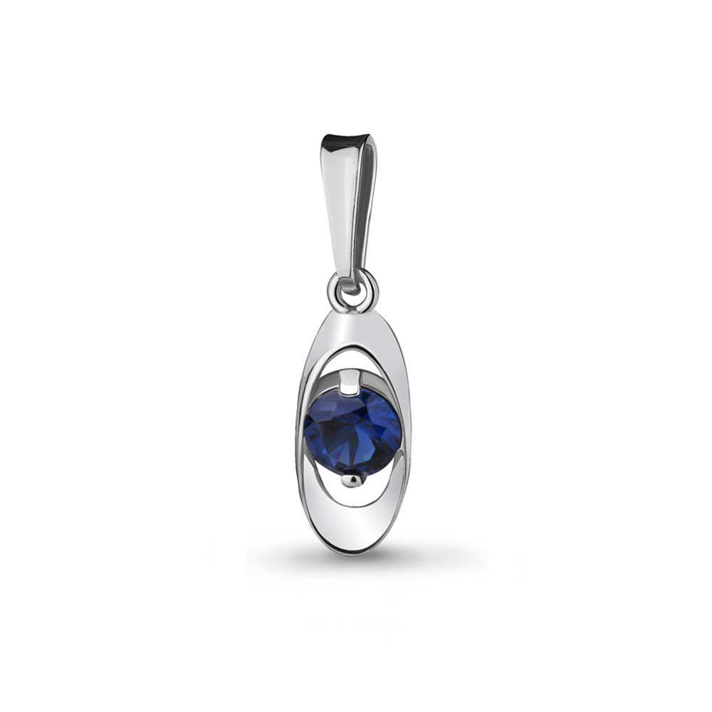 Серебряная подвеска с наносапфиром синт. AQUAMARINE #696141