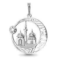 Серебряная подвеска с фианитом AQUAMARINE #402114