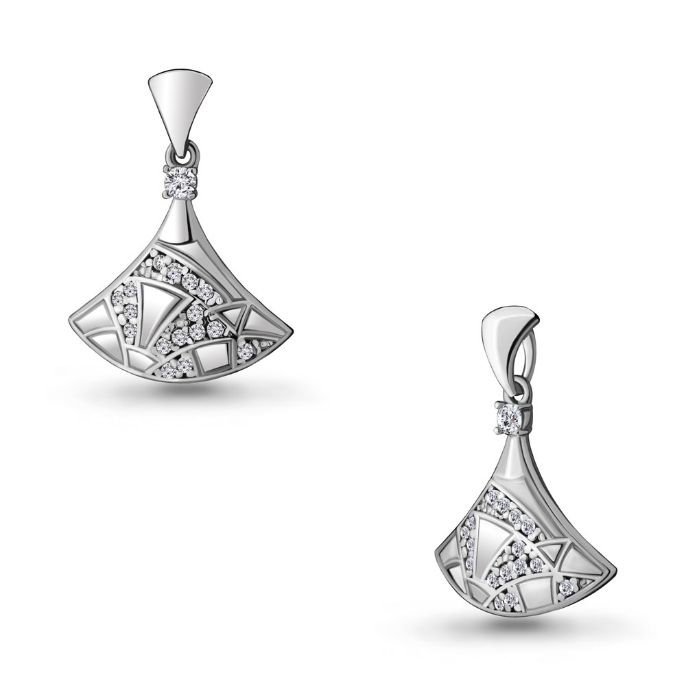 Серебряная подвеска с фианитом AQUAMARINE #706446