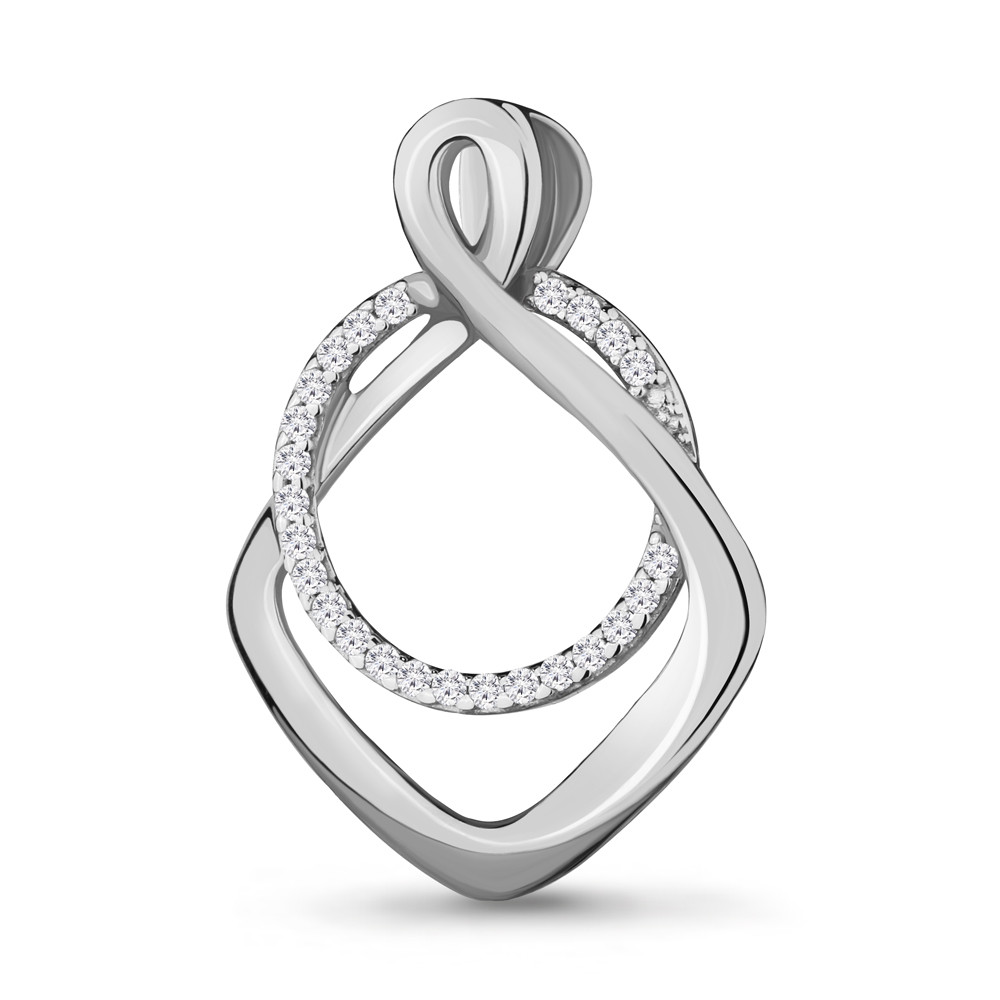 Серебряная подвеска с фианитом AQUAMARINE #711515