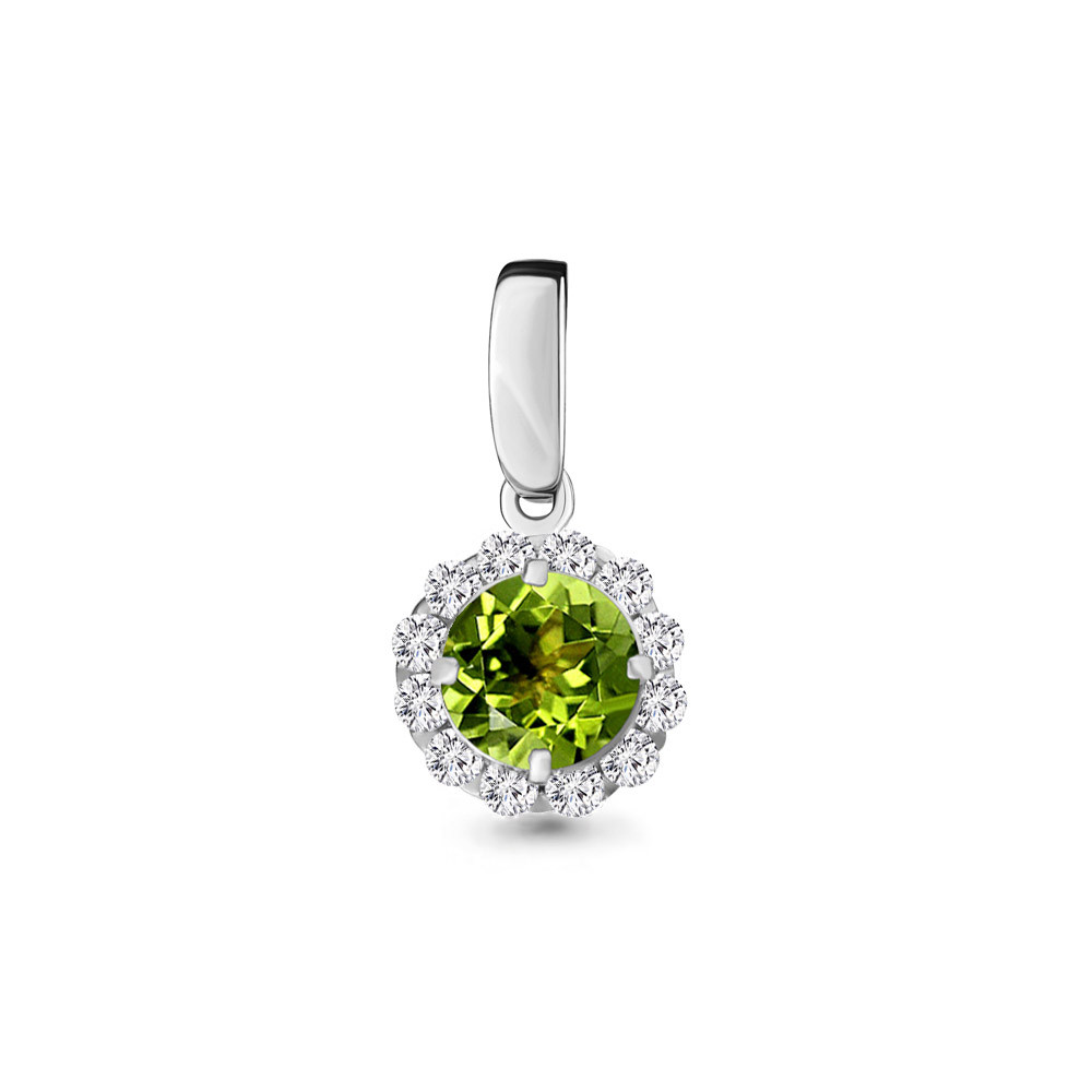 Серебряная подвеска с хризолитом AQUAMARINE #404141