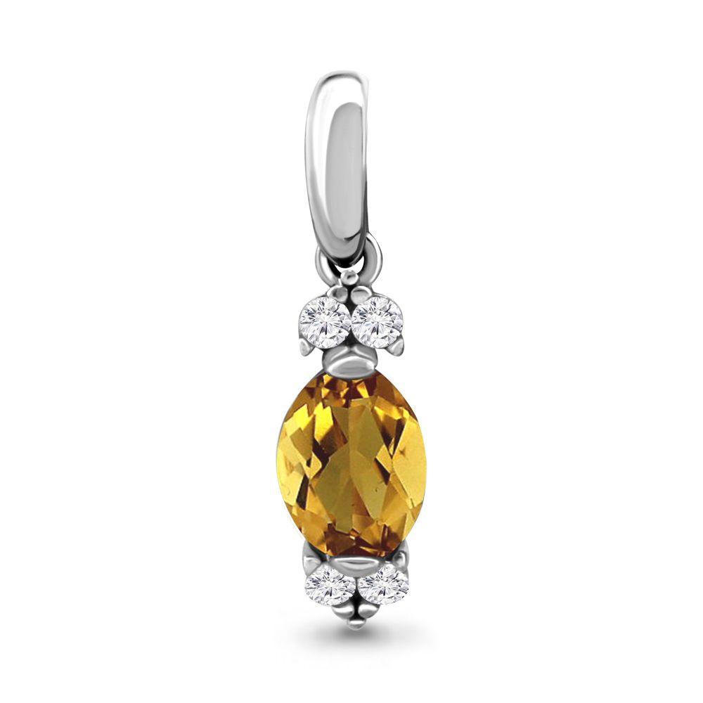 Серебряная подвеска с цитрином AQUAMARINE #697748