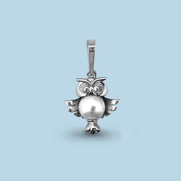 Серебряная подвеска с жемчугом культ. AQUAMARINE #653080